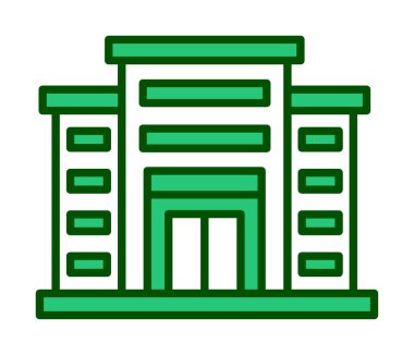 Alışveriş merkezi simgesi. Alışveriş merkezi oluşturma simgesi, vektör illüstrasyonu 