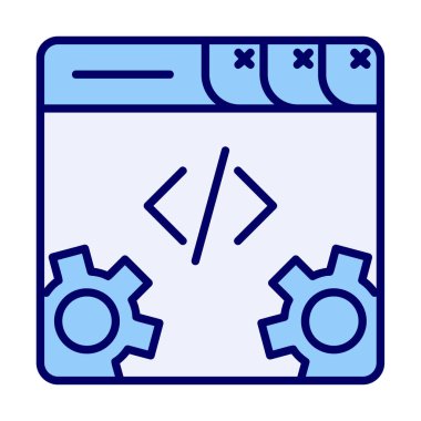 Basit programlama kodu optimizasyon simgesi, vektör illüstrasyonu