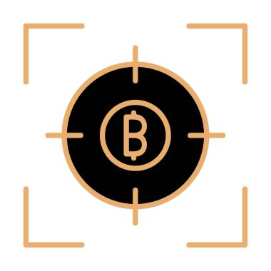 Bitcoin ve hedef. Web simgesi tasarımı