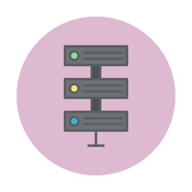 Ağ sunucu simgesinin vektör illüstrasyonu. Veritabanı basit simgesi 