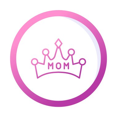 Anne tacı simgesi, vektör illüstrasyonu 