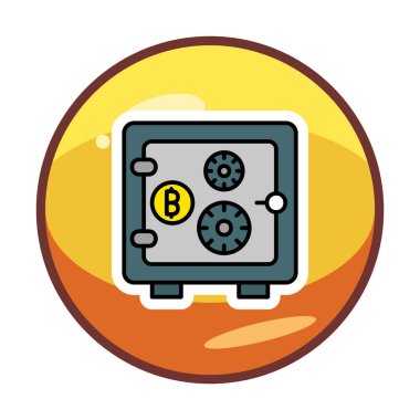 Bitcoin şifreleme kilidi simgesi vektörü 