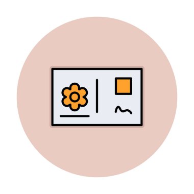 Kartpostal simgesi, vektör illüstrasyonu basit tasarım