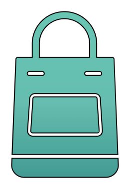 Alışveriş poşeti simgesi, vektör illüstrasyonu basit tasarım