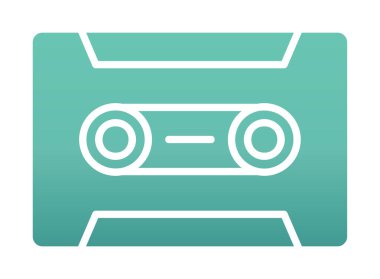 Kaset. Web simgesi basit illüstrasyon                               