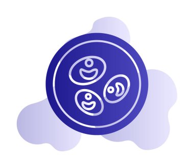 Bakteri petri kabı ve bakteri vektör simgesi 