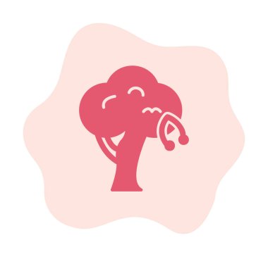 Kiraz Ağacı web simgesi, vektör illüstrasyonu