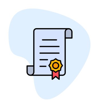 Sertifika vektör simgesi modern basit illüstrasyon                                 