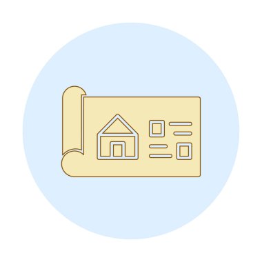 Ev Planı simgesi, vektör illüstrasyonu            