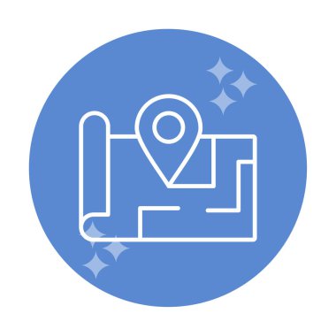 Konum iğnesi, vektör illüstrasyonlu harita simgesi