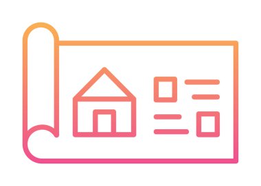 Ev Planı simgesi, vektör illüstrasyonu            