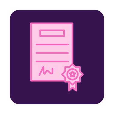 Sertifika vektör simgesi modern basit illüstrasyon                                 