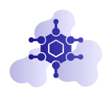 Nanoteknoloji web simgesi, vektör illüstrasyonu 