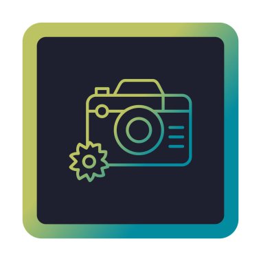 fotoğraf makinesi ikon vektör illüstrasyonu                      