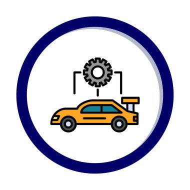 Araba servisi ikon vektör çizimi. Otomobil Yapılandırması             