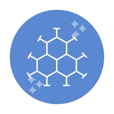 Basit molekül simgesi, vektör illüstrasyonu