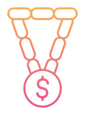 Dolar işaretli bilezik, vektör illüstrasyonu  