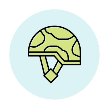 Askeri miğfer vektör renk çizgisi simgesi