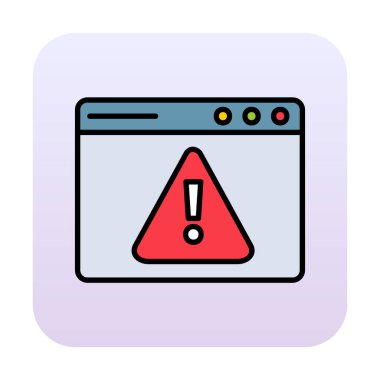 Basit Web Uyarı simgesi, vektör illüstrasyonu