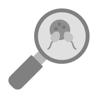 Büyüteç cam simgesi, vektör illüstrasyonlu bakteri denetimi  