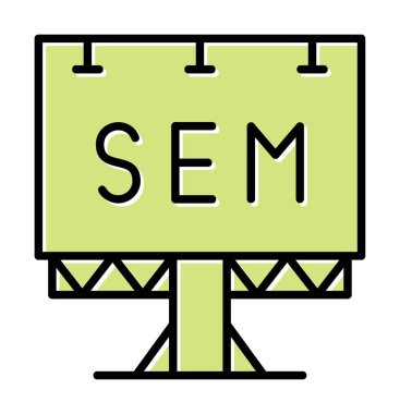SEM ile Billboard simgesinin vektör illüstrasyonu  