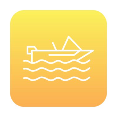 Basit Motorboat simgesi, vektör illüstrasyonu