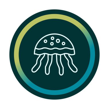 Denizanası. Web simgesi basit illüstrasyon                       