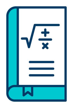 Matematik kitabı. Web simgesi basit illüstrasyon                         