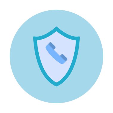 Eski moda telefon ahizesi simgesi olan bir kalkan. Güvenli telefon hattı. vektör çizimi tasarımı