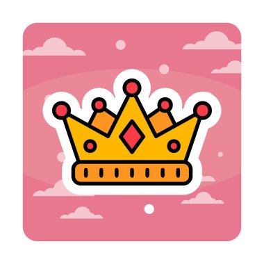 Taç. Web simgesi basit illüstrasyon