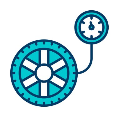 tekerlek basıncı, izole edilmiş simge, otomatik servis, araba tamiri