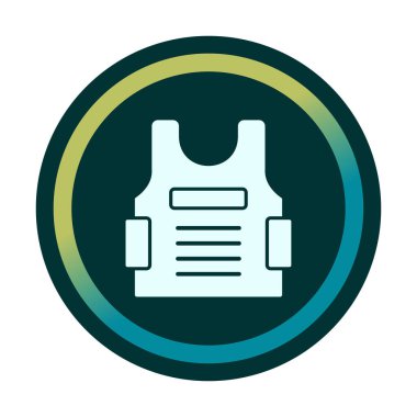 Kurşun geçirmez yelek ağ simgesi, vektör illüstrasyonu