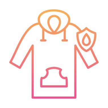 Su geçirmez kapüşonlu simge, vektör illüstrasyonu 