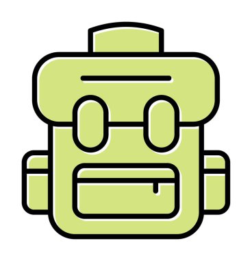 sırt çantası simgesi vektör illüstrasyonu