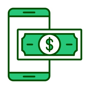 Basit Çevrimiçi Ödeme simgesi, vektör illüstrasyonu