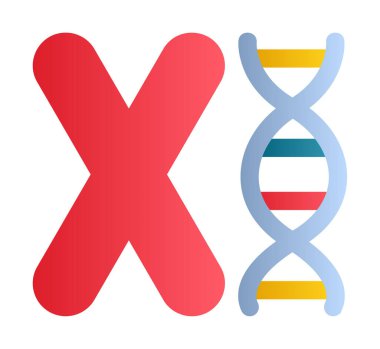 düz Kromozom ikon vektör illüstrasyon tasarımı