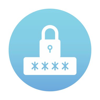 Basit Parola simgesi, vektör illüstrasyonu