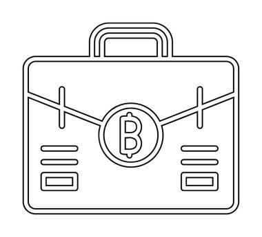 Bitcoin 'li çanta. Basit ağ simgesi 