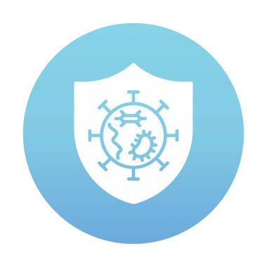 Mikroplar Korunan Kalkan ikon vektör çizimi