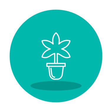 Basit Marihuana simgesi, vektör illüstrasyonu