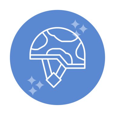 Askeri miğfer vektör renk çizgisi simgesi