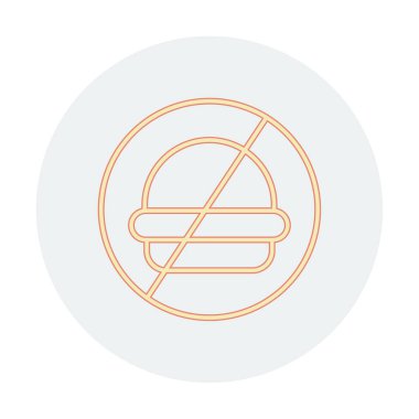 Fast food simgesi yok, vektör illüstrasyonu