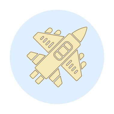 Askeri Uçak ikonu vektör illüstrasyonu