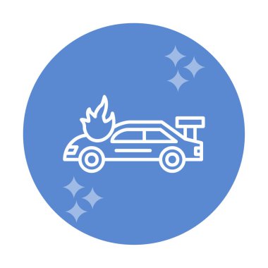 Yanan Araba ikon vektör illüstrasyonuName