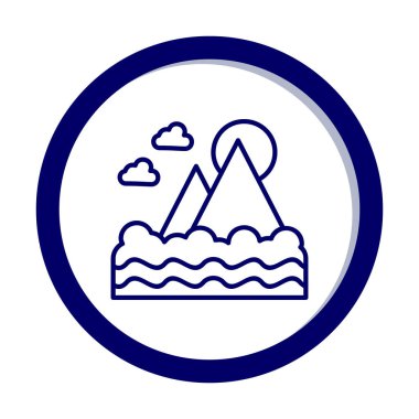 Fuji Dağı simgesi, veteriner illüstrasyonu 