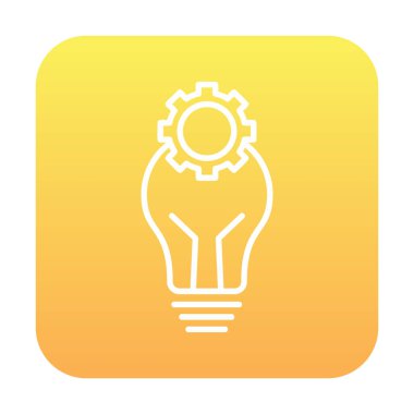 Cogwheel simgesi, vektör illüstrasyonlu ampul 