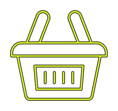 Alışveriş sepeti ikonu vektör illüstrasyonu 