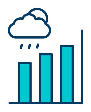 Basit yağmur bulutu ve Grafik simgesi, vektör illüstrasyonu