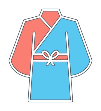Yukata simgesi, doğrusal izole edilmiş illüstrasyon, ince çizgi vektörü, web tasarım işareti 