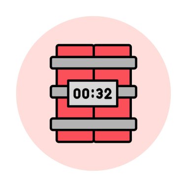 Zaman bombası ikonu vektör illüstrasyonu.